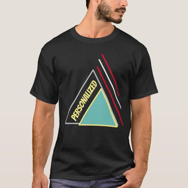 Camiseta Diseño de triángulo moderno Personaliza Unisex Ele (Anverso)