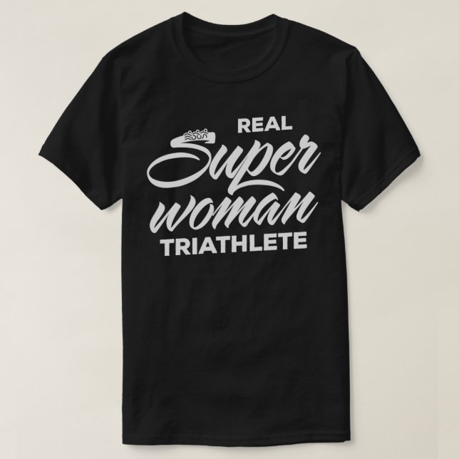 Camiseta Diseño de triatleta de Super Mujer Real (Diseño del anverso)
