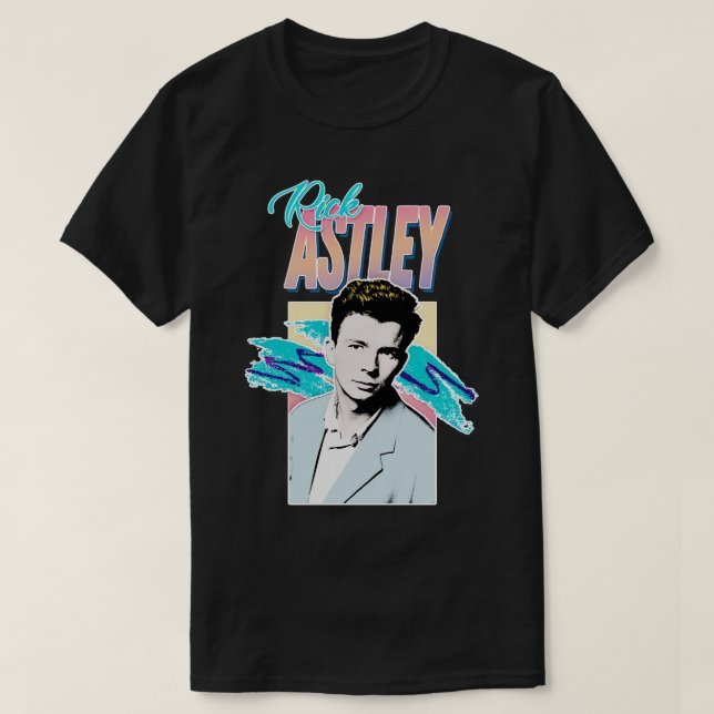 Camiseta Diseño de tributo estético de Rick Astley 80 (Diseño del anverso)