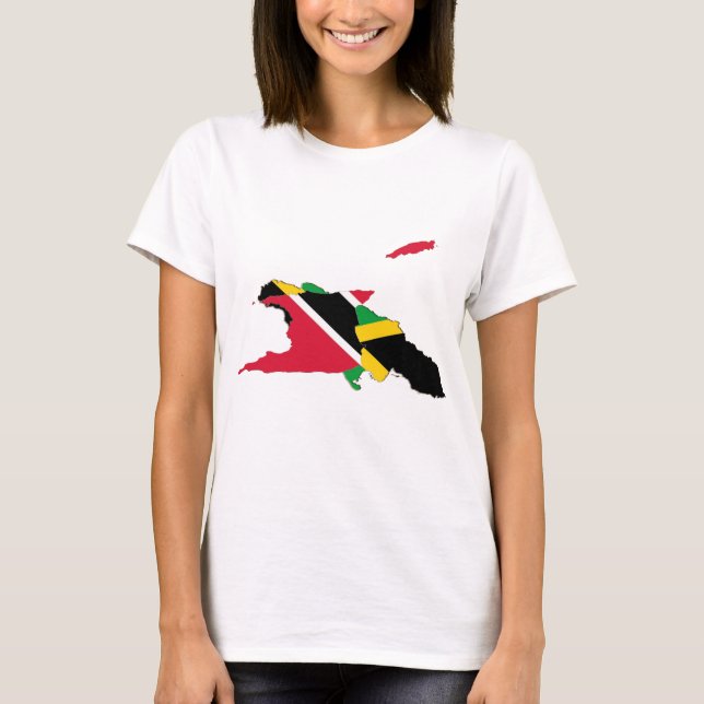 Camiseta Diseño de Trinidad Jamaica - Mapa (Anverso)