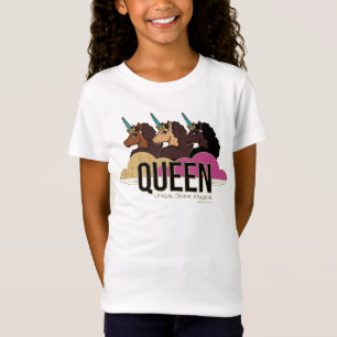 Camiseta Diseño de trío de reina Afro Unicornio