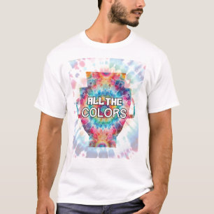 Camiseta Diseño de Trofeo Retro Tie-Dye