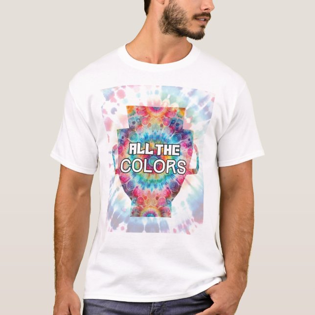 Camiseta Diseño de Trofeo Retro Tie-Dye (Anverso)