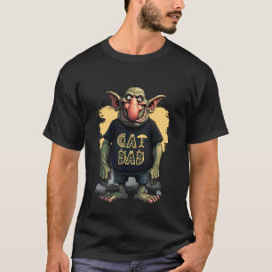 Camiseta Diseño de Troll de Papá de Gato Divertido para Hom
