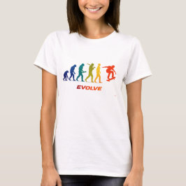 Camiseta Diseño de truco de silueta de evolución de patinaj