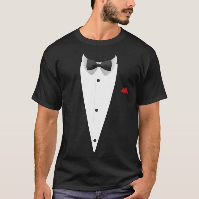 Camiseta Diseño de Tuxedo con Bowtie Para Bodas Y (Anverso)