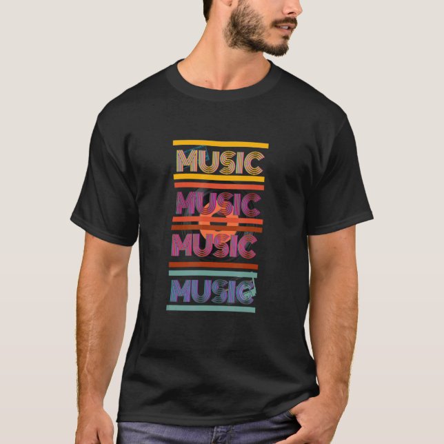 Camiseta Diseño de Typo Retro de Música (Anverso)