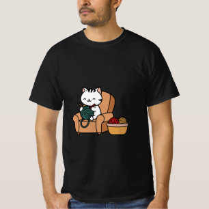 Camiseta diseño de un gato bonito   diseño de los amantes d
