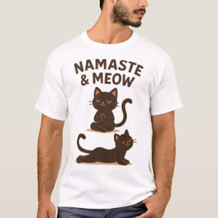 Camiseta Diseño de un gato de yoga - Namaste & Meow Tee