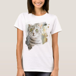 Camiseta Diseño de un gato loco