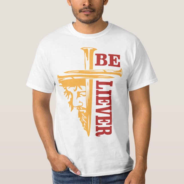 Camiseta Diseño de uña de cruz de Jesús – Cristiano poderos (Anverso)