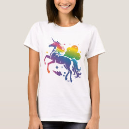 Camiseta Diseño de unicornio de color arcoiris