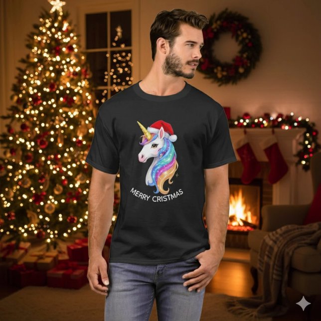Camiseta Diseño de unicornio Feliz Navidad (Subido por el creador)