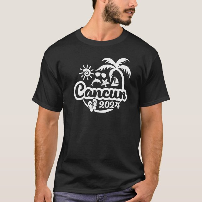 Camiseta Diseño de vacaciones o viaje de Cancún 2024 (Anverso)