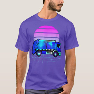 Camiseta Diseño de Vaporwave 80s de un camión de basura par