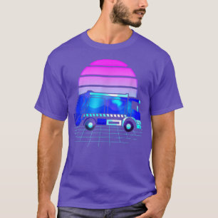 Camiseta Diseño de vaporwave 80s de un camión de basura par