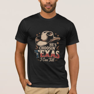 Camiseta Diseño de Vaquero de Texas, Gráfico Divertido de C