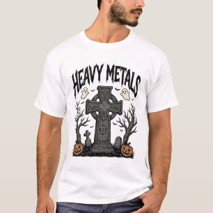 Camiseta Diseño de vector cementerio de Halloween de metale