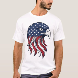 Camiseta Diseño de vector de bandera de águila patriótica p