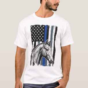 Camiseta Diseño de vector de bandera de caballo de línea az