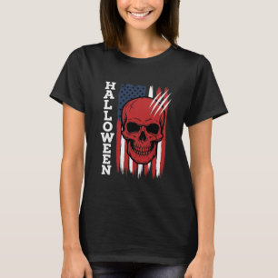 Camiseta Diseño de vector de bandera de cráneo de Halloween