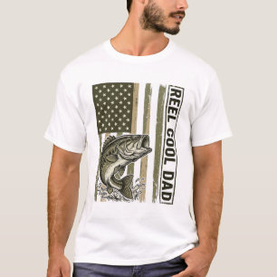 Camiseta Diseño de vector de bandera de pesca de lubina gen