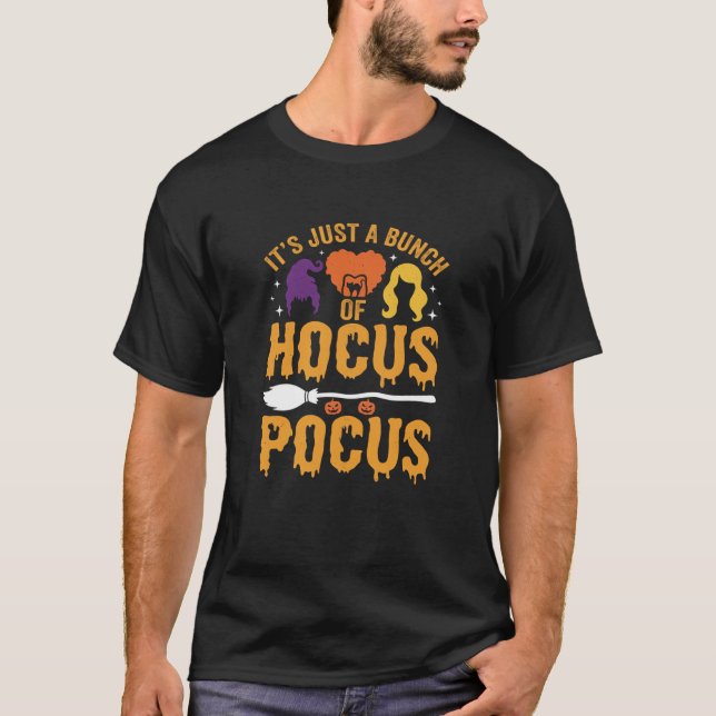 Camiseta Diseño de vector de bruja de Halloween Hocus Pocus (Anverso)