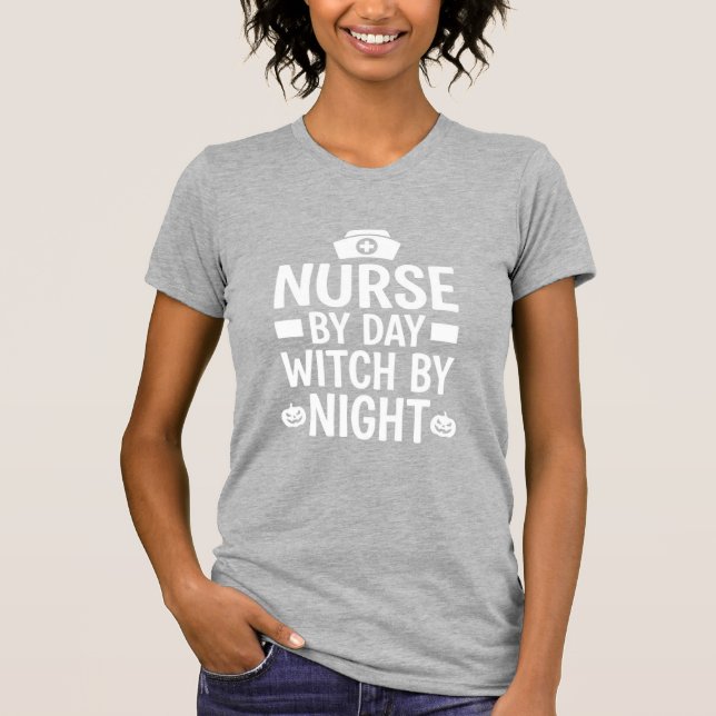 Camiseta Diseño de vector de bruja enfermera de Halloween_1 (Anverso)