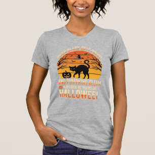 Camiseta Diseño de vector de calabaza de gato negro de Hall