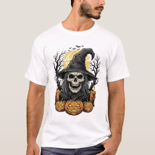 Camiseta Diseño de vector de calabaza de Halloween de bruja
