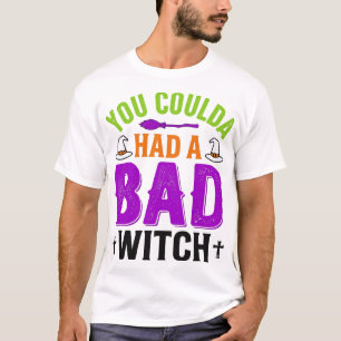 Camiseta Diseño de vector de cita de Halloween de bruja mal