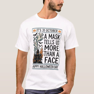 Camiseta diseño de vector de cita de máscara de Halloween v