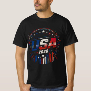 Camiseta Diseño de vector de emblema patriótico USA 2028