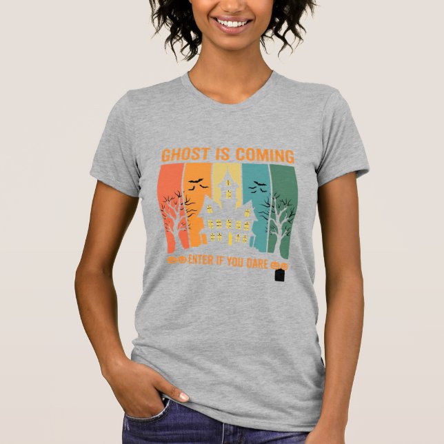 Camiseta Diseño de vector de Halloween de casa embrujada de (Anverso)