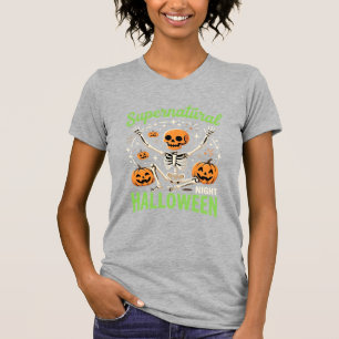 Camiseta Diseño de vector de Halloween de esqueleto sobrena