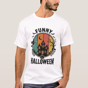 Camiseta Diseño de vector vintage de casa embrujada diverti