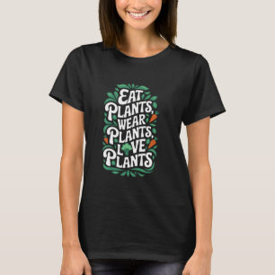 Camiseta Diseño de Veganismo Basado en Plantas Comida Veget