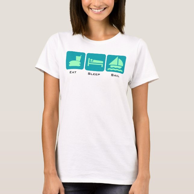 Camiseta Diseño de velero para dormir Aqua Green Sailboat (Anverso)