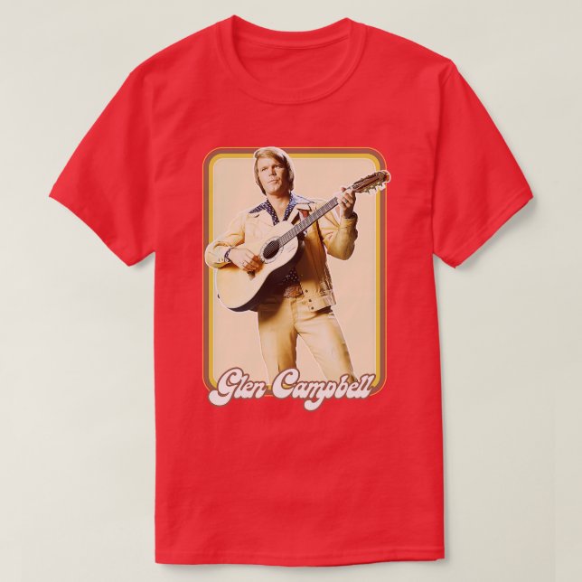 Camiseta Diseño de ventilador de estilo Glen Campbell Retro (Diseño del anverso)