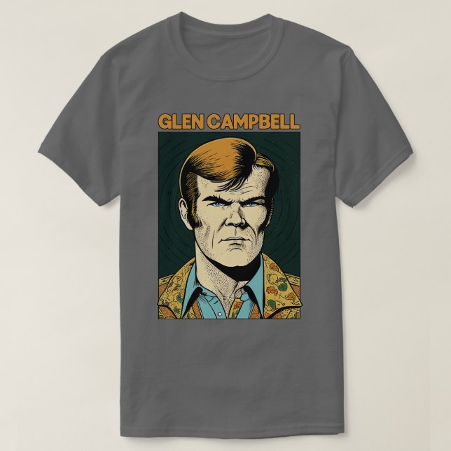 Camiseta Diseño de ventilador de estilo retro Glen Campbell (Diseño del anverso)