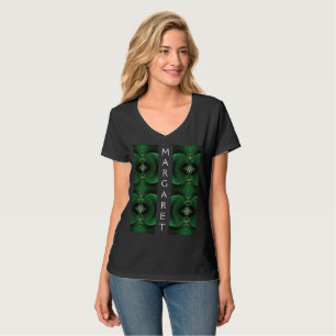 Camiseta Diseño de ventilador de hoja verde abstracto perso