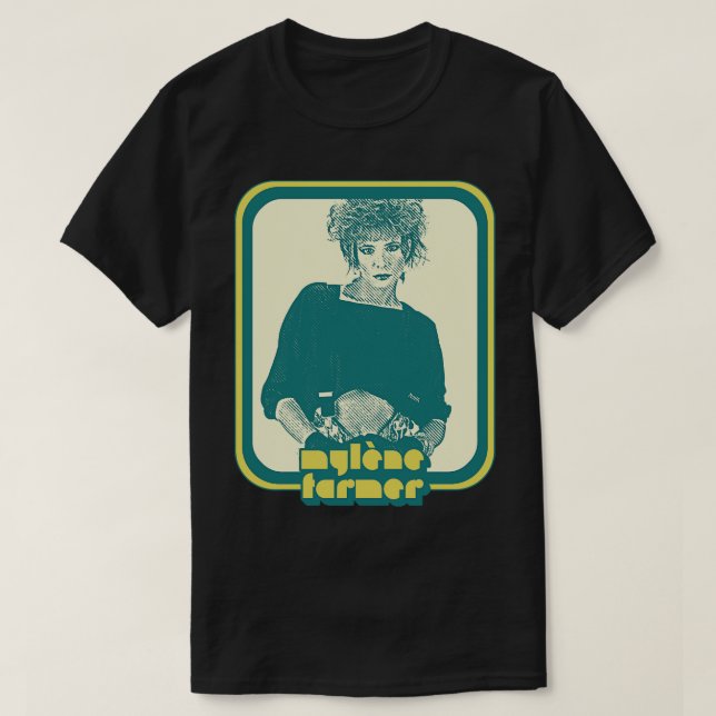 Camiseta Diseño de ventilador de Mylene Farmer Retro Francó (Diseño del anverso)
