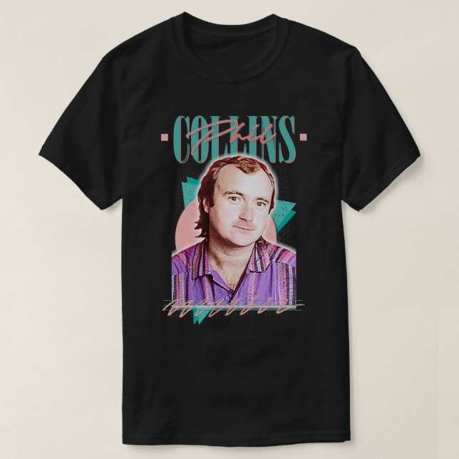 Camiseta Diseño de ventilador estético de Phil Collins Retr (Diseño del anverso)