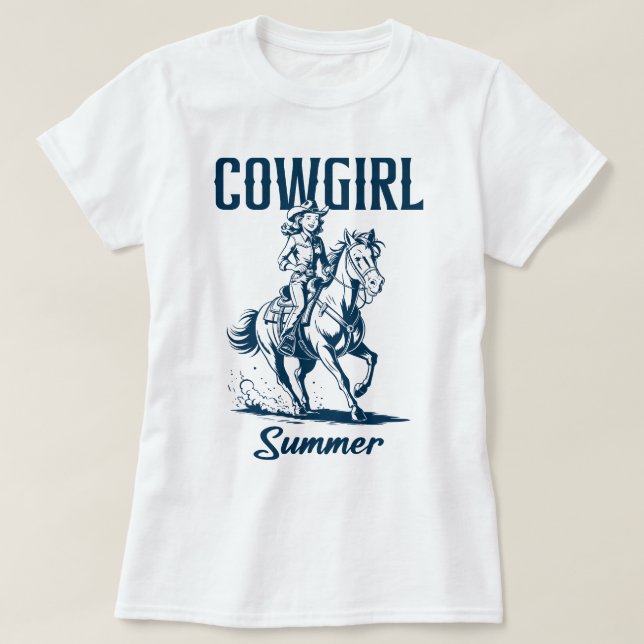 Camiseta ¡Diseño de verano de Cowgirl! (Diseño del anverso)