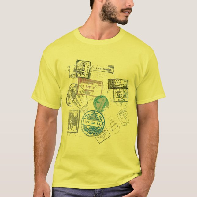 Camiseta diseño de viaje de visa de entrada al país de pasa (Anverso)