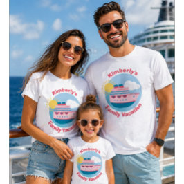 Camiseta Diseño de viaje familiar en crucero personalizado 