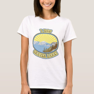 Camiseta Diseño de viaje ilustrado de I Dig Crater Lake