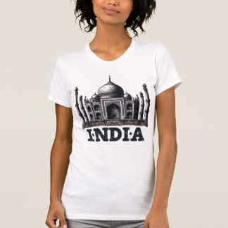 Camiseta Diseño de viajes en la India con puntos de referen