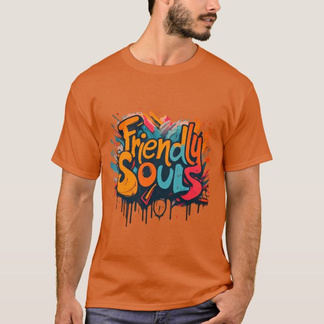 Camiseta Diseño de vibraciones amigables (Anverso)