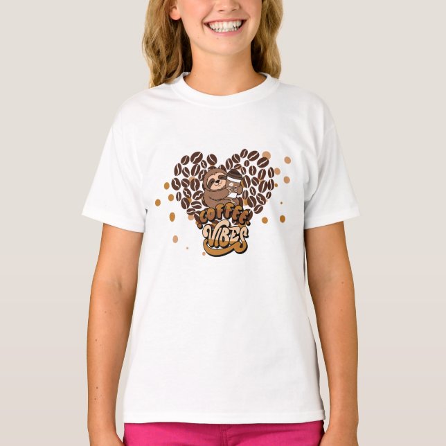 Camiseta diseño de vibraciones de café (Anverso)